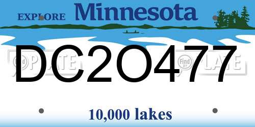 DC2O477 Minnesota License Plate