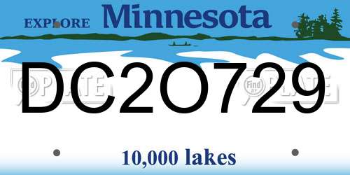 DC2O729 Minnesota License Plate