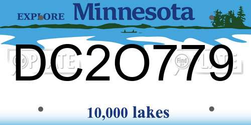 DC2O779 Minnesota License Plate