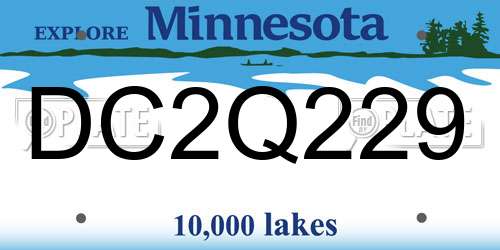 DC2Q229 Minnesota License Plate