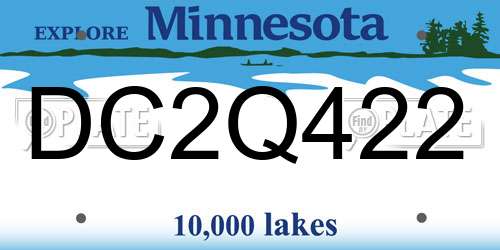 DC2Q422 Minnesota License Plate