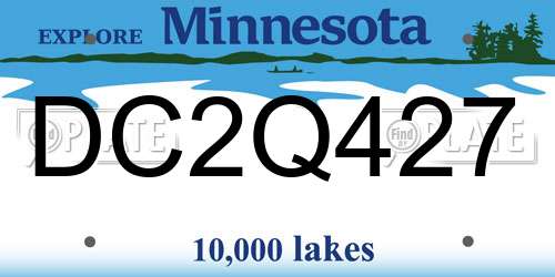 DC2Q427 Minnesota License Plate