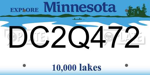 DC2Q472 Minnesota License Plate