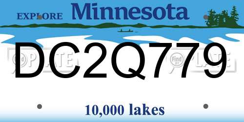 DC2Q779 Minnesota License Plate