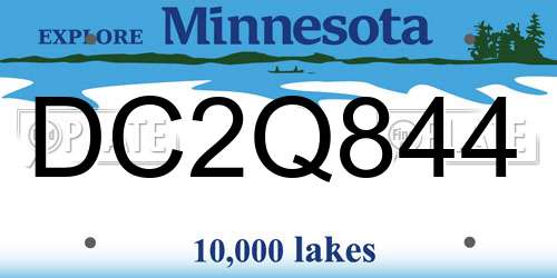 DC2Q844 Minnesota License Plate
