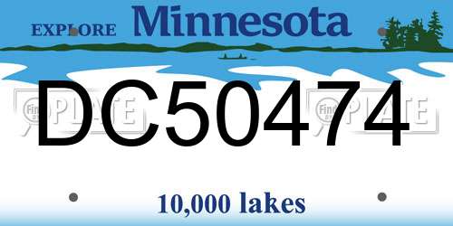DC50474 Minnesota License Plate