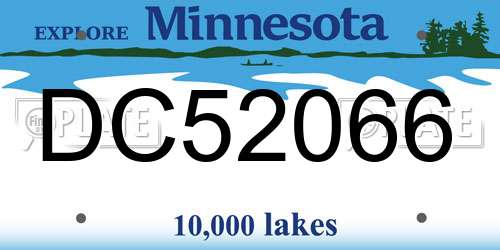 DC52066 Minnesota License Plate