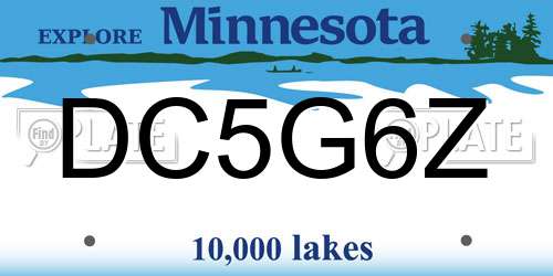 DC5G6Z Minnesota License Plate