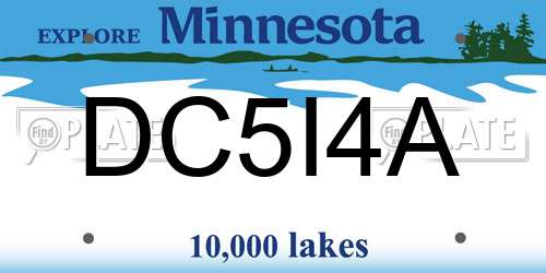 DC5I4A Minnesota License Plate