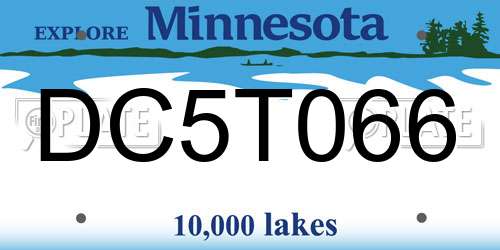 DC5T066 Minnesota License Plate