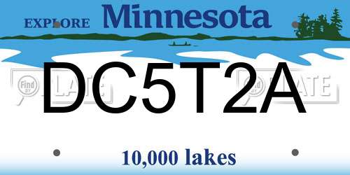DC5T2A Minnesota License Plate