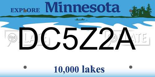 DC5Z2A Minnesota License Plate