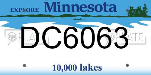 DC6063 Minnesota License Plate