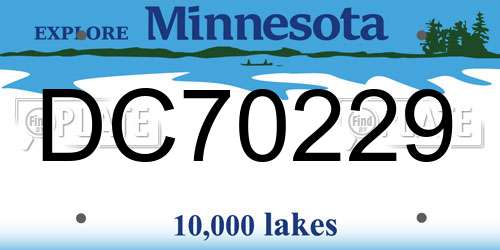 DC70229 Minnesota License Plate