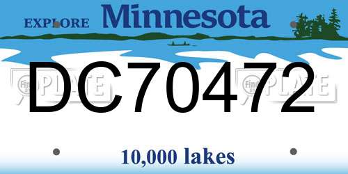 DC70472 Minnesota License Plate