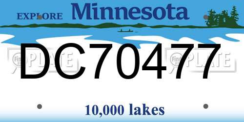 DC70477 Minnesota License Plate