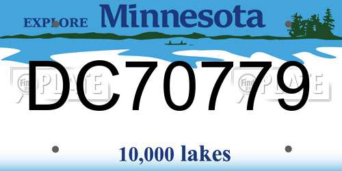 DC70779 Minnesota License Plate