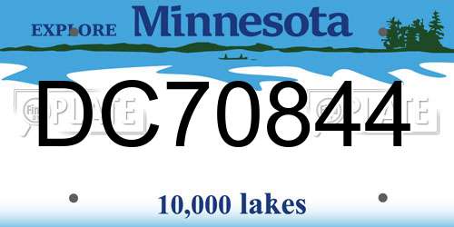 DC70844 Minnesota License Plate