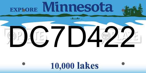 DC7D422 Minnesota License Plate