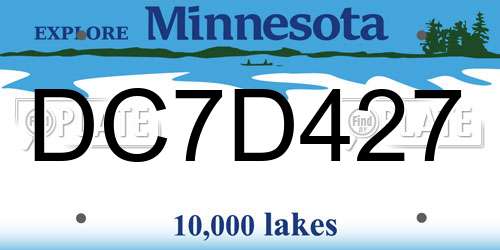 DC7D427 Minnesota License Plate
