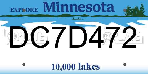 DC7D472 Minnesota License Plate