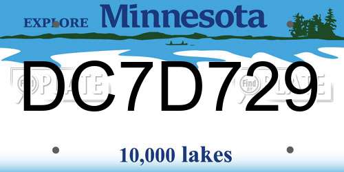 DC7D729 Minnesota License Plate