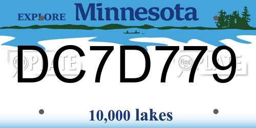 DC7D779 Minnesota License Plate