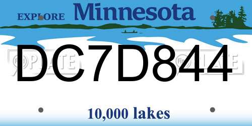 DC7D844 Minnesota License Plate