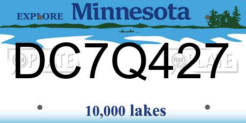 DC7Q427 Minnesota License Plate