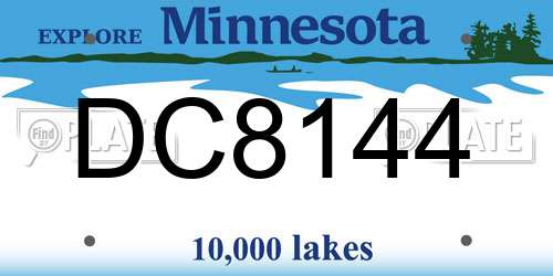 DC8144 Minnesota License Plate