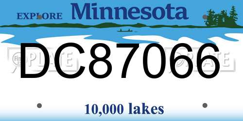 DC87066 Minnesota License Plate