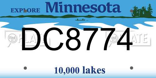 DC8774 Minnesota License Plate