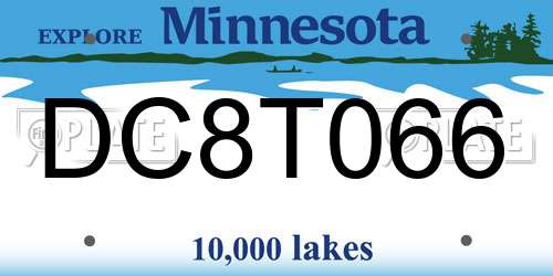 DC8T066 Minnesota License Plate