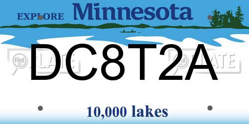 DC8T2A Minnesota License Plate