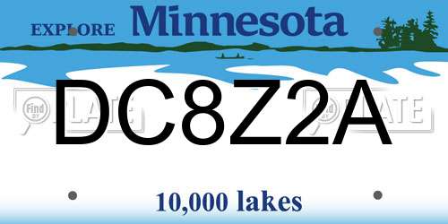 DC8Z2A Minnesota License Plate