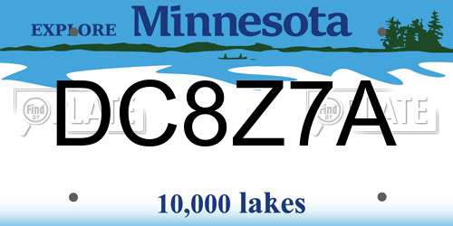 DC8Z7A Minnesota License Plate