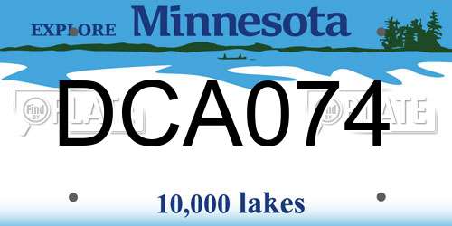 DCA074 Minnesota License Plate