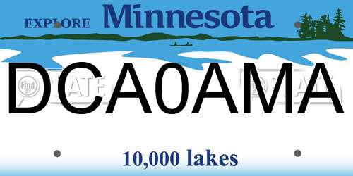 DCA0AMA Minnesota License Plate