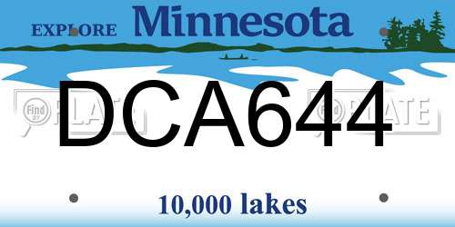 DCA644 Minnesota License Plate