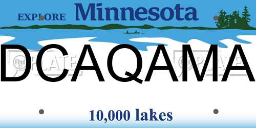 DCAQAMA Minnesota License Plate