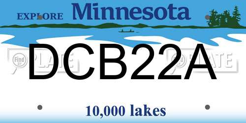 DCB22A Minnesota License Plate