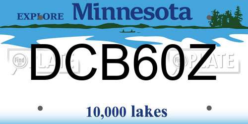 DCB60Z Minnesota License Plate