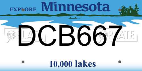 DCB667 Minnesota License Plate