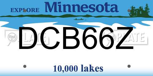 DCB66Z Minnesota License Plate