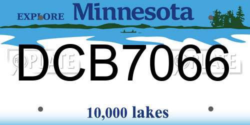DCB7066 Minnesota License Plate