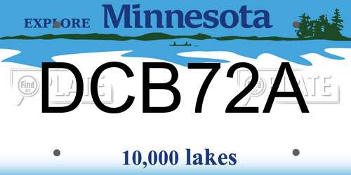 DCB72A Minnesota License Plate