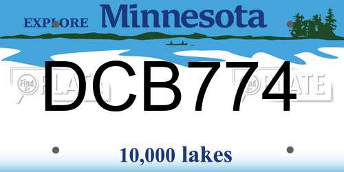 DCB774 Minnesota License Plate