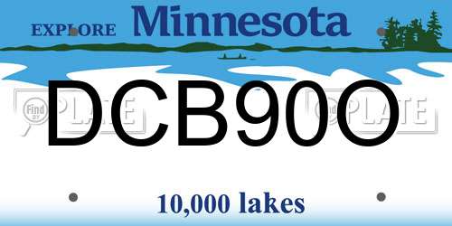 DCB90O Minnesota License Plate