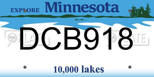 DCB918 Minnesota License Plate
