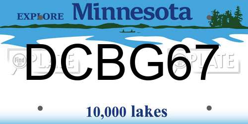 DCBG67 Minnesota License Plate